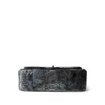 Black Silver Metallic Python Jumbo Double Flap - Image 12