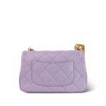 24P Purple Caviar Quilted Mini Sweetheart Single Flap Bag Aged Gold Hardware - Image 5