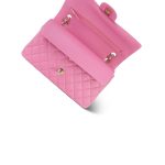 21P Pink Caviar Quilted Classic Flap Medium Light Gold Hardware. - Image 15