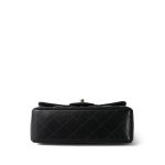 22P Black Lambskin Quilted Mini Rectangular Flap Light Gold Hardware - Image 5