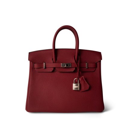 Birkin 25 Rouge Grenat Togo Palladium Plated D Stamp