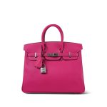 Birkin 25 Rose Tyrien Epsom Palladium Plated [Q] Stamp