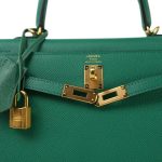 Kelly Sellier 25 Vert Vertigo Veau Epsom Gold Plated C Stamp - Image 8