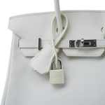 Birkin 25 White Epsom Palladium Plated [N] Stamp - Image 2