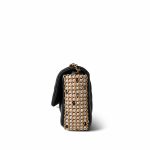Black Lambskin Quilted Mini River of Pearls Flap Bag Aged Gold Hardware - Image 2