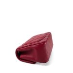17B Red Caviar Quilted Mini Square Flap Silver Hardware - Image 12