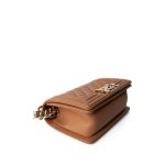 21K Caramel Caviar Quilted Small Boy Bag Light Gold Hardware - Image 9