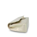 20B Iridescent White Calfskin Quilted Classic Flap Medium Light Gold Hardware - Image 7