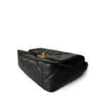 20S Black Goatskin Quilted 19 Flap Small MHW - Image 4