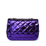 24c Shiny Purple Calfskin Quilted Flap Bag & Star Coin Purse - Image 4