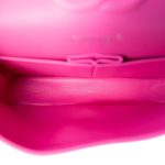 21S Neon Pink Lambskin Quilted Classic Flap Medium Silver Hardware - Image 11