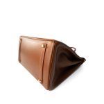 Birkin 35 Noisette Box Calfskin Gold Plated G Square Stamp / Off White Interior - Image 8