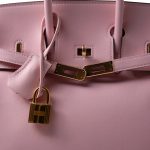 Birkin 25 Rose Sakura Swift Gold Plated X Stamp - Image 12