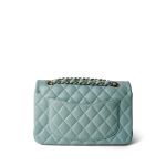Tiffany Blue Caviar Quilted Classic Flap Small Light Gold Hardware - Image 3