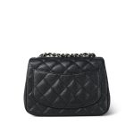 Charcoal Caviar Quilted Mini Square Flap Silver Hardware - Image 5