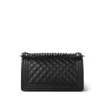 Black Caviar Quilted Boy Bag Old Medium Ruthenium HW - Image 10