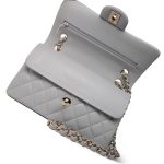 21A Grey Caviar Quilted Classic Flap Small Light Gold Hardware - Image 13
