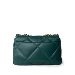 21A Dark Green Lambskin Quilted 19 Flap Small Mixed Hardware - Image 4