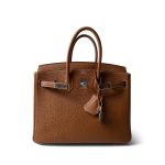 Birkin 25 Gold Clemence Palladium Plated [M] Stamp - Image 10