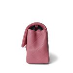 Pink/ Rose Nude Lambskin Quilted Mini Rectangular Flap Silver Hardware - Image 3