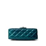 23P Multi Tone Green Patent Quilted Mini Rectangular Flap Light Gold Hardware - Image 7