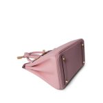 Birkin 25 Rose Sakura Swift Gold Plated X Stamp - Image 8