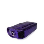 24c Shiny Purple Calfskin Quilted Flap Bag & Star Coin Purse - Image 11