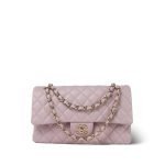 21S Light Pink Caviar Quilted Classic Flap Medium Light Gold Hardware - Image 8