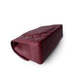 Wine/Burgundy Caviar Quilted Small Classic Double Flap LGHW - Image 12