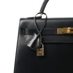 Kelly 32 Black Box Calfskin Gold Plated U Circle Stamp - Image 2