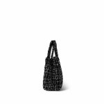 24P Black White Sequin Tweed Quilted Nano Kelly Shopper Aged Gold Hardware - Image 2