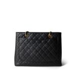 Black Caviar Quilted Grand Shopping Tote Gold Hardware - Image 16
