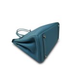 Birkin 30 Bleu Jean Veau Togo Palladium Plated I Square Stamp - Image 8