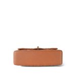 22S Caramel Lambskin Quilted Small Classic Flap Light Gold Hardware - Image 7