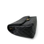 24K Black Caviar Quilted Maxi Travel Flap Aged Gold Hardware - Image 7