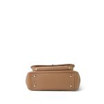 Dark Beige Caviar Quilted Business Affinity Medium Flap Light Gold Hardware - Image 3