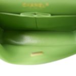 Green Caviar Quilted Classic Flap Small Light Gold Hardware - Image 17