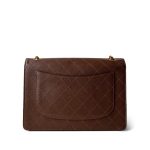 Vintage Brown Caviar Quilted Large Single Flap Bag GHW - Image 4