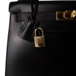 Kelly Sellier 28 Black Box Calfskin Gold Plated (V) Stamp - Image 2