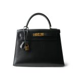 Kelly Sellier 28 Black Box Calfskin Gold Plated (H) Stamp - Image 8