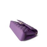 22P Purple Lambskin Quilted Classic Flap Small LGHW - Image 4