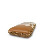 Beige White Lambskin Stitched CC Logo Clutch On Chain LGHW - Image 7
