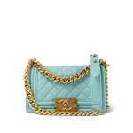 Tiffany Blue Caviar Quilted Boy Bag Small Aged Gold Hardware - Image 13