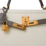 Kelly Sellier 28 Bi-Color Horseshoe (HSS) Craie/Etain Epsom Gold Plated C Stamp - Image 4