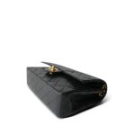 Navy Lambskin Quilted Classic Flap Medium Gold Hardware - Image 4