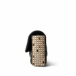 Black Lambskin Quilted Mini River of Pearls Flap Bag Aged Gold Hardware - Image 2