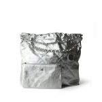 23P Silver Metallic 22 Hobo Bag Medium Aged Silver Hardware - Image 13