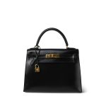 Kelly Sellier 28 Black Box Calfskin Gold Plated (U) Stamp - Image 21