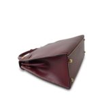 Kelly 28 Rouge H Courchevel Sellier White Stitching Gold Plated F Square Stamp - Image 16