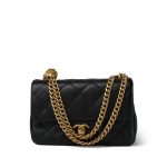 Black Caviar Quilted Mini Sweetheart Single Flap Bag Aged GHW - Image 15